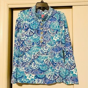 Large Lilly Pulitzer Captain Popover in Blue Oasis